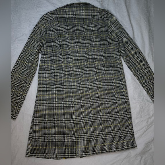 MELLODAY Plaid Trench Coat • Yellow & Black Clueless • Back to School Medium - Picture 5 of 10